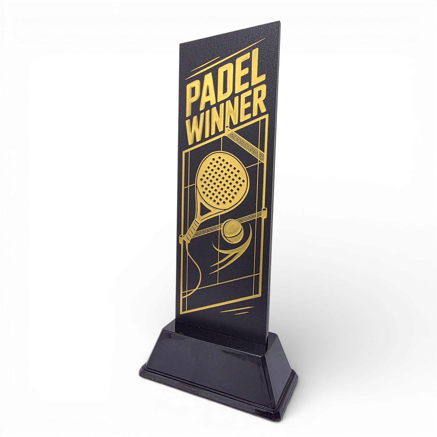 Trophy Monster Shadowline Padel Trophy – Premium Metal and Acrylic Award – Gold or Silver – Winner or Runner-Up