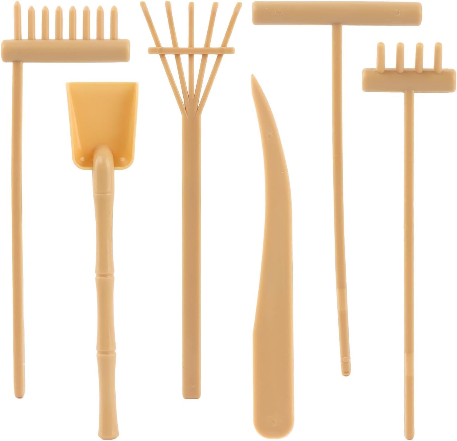 6 Piece Mini Zen Garden Rake Tools, Miniature Tabletop Rock Zen Sand Rake Set with Pushing Sand Pen 3 Rakes, Meditation Rock Garden Accessories DIY for Office Home Decor