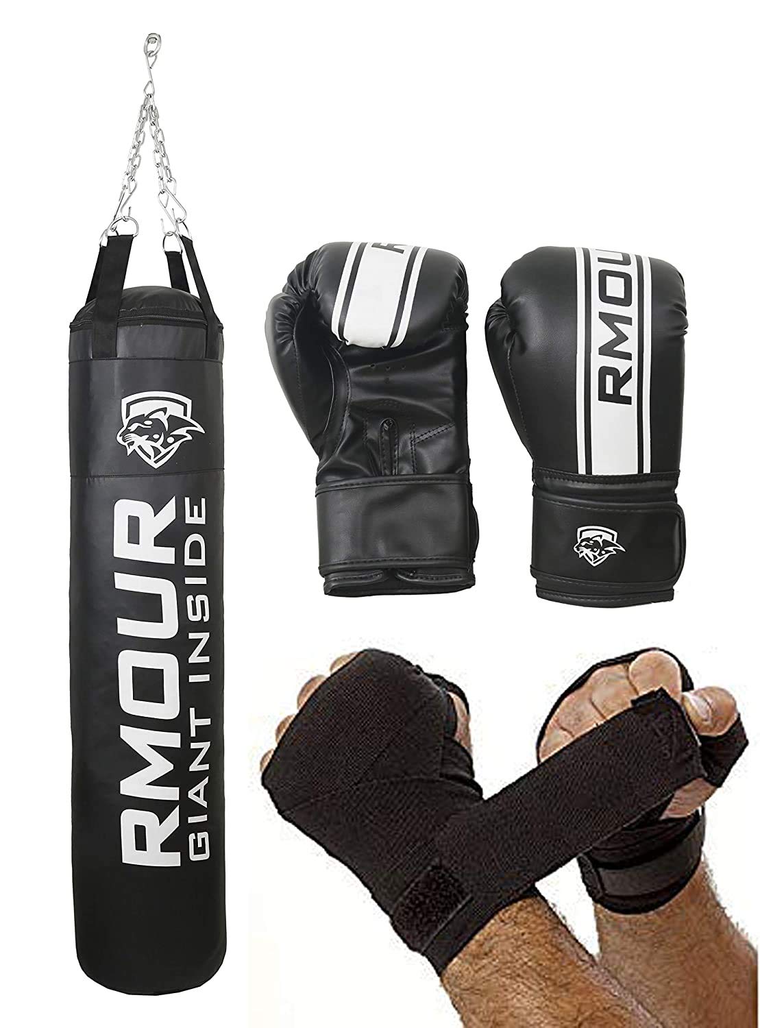 IWIN Our Black Unfilled Heavy SRF Synthetic Leather Punch Bag Boxing MMA Sparring Punching Training ickboxing MuDay Thai with Hanging Chain,Hand Wraps,Boxing Tape and Boxing Gloves (4 Feet) (B08JKNPKCG) Amazon Price History, Amazon Price Tracker