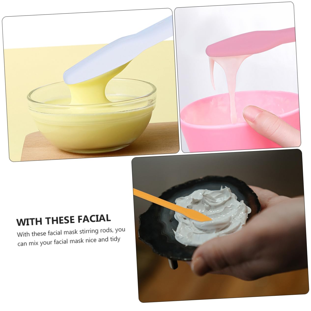 Healeved 30piezas Varillas De Para Faciales Espátulas De Para De y Lociones De Para Personal y Profesional