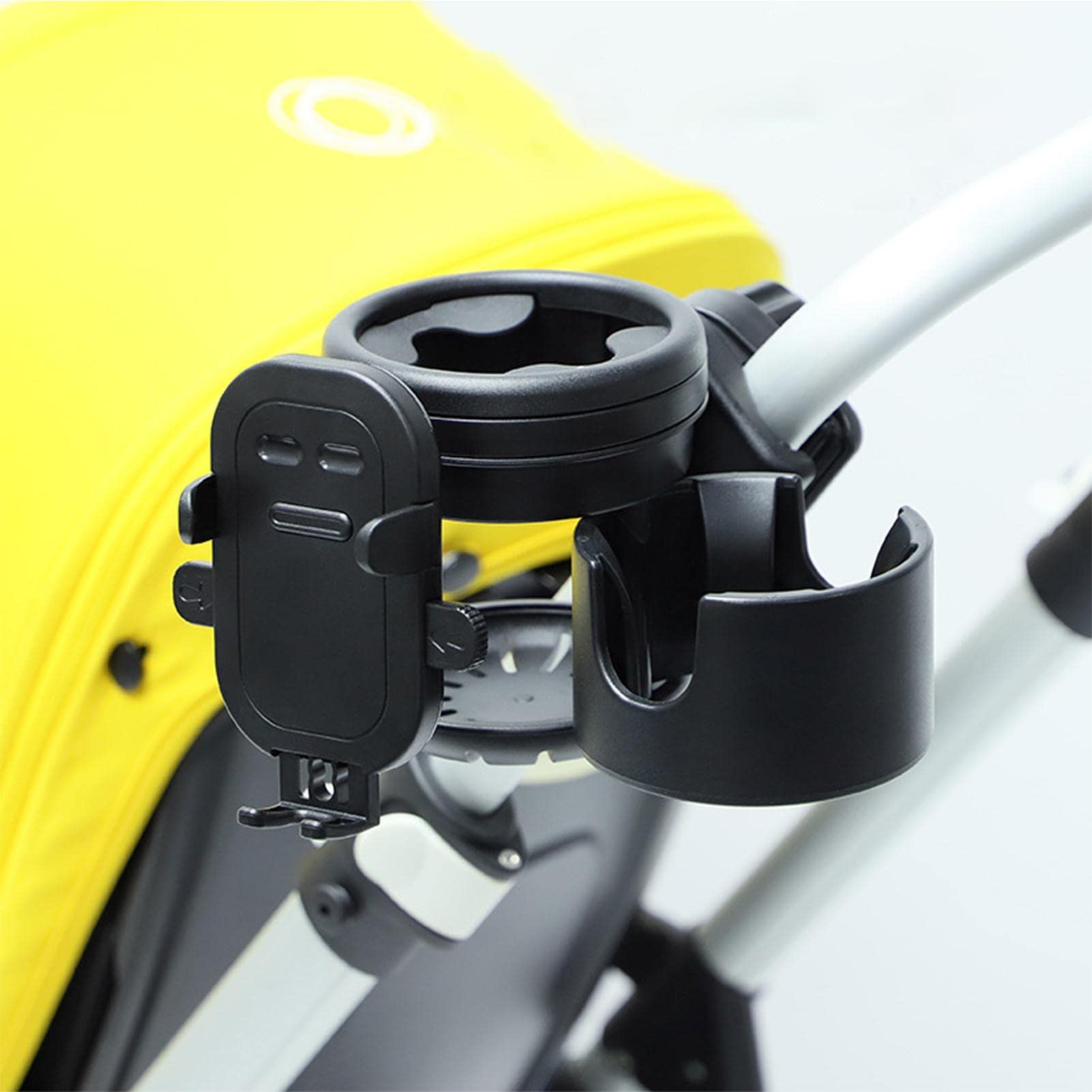 5 Pcs Porte-gobelet pour poussette | 3 EN 1 universel porte-gobelet porte-bouteille de téléphone - Porte-gobelet noir pour poussettes, vélos, fauteuils roulants, déambulateurs, scooters Abbto