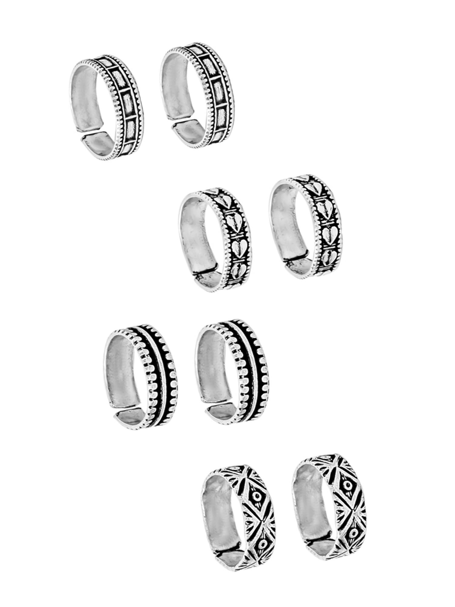 Toe Rings for Women | Traditional Silver Oxidised Toe Rings Set | Bichiya for women Combo | Accessories Jewellery for Women | Birthday Gift for Women Anniversary Gift for Wife