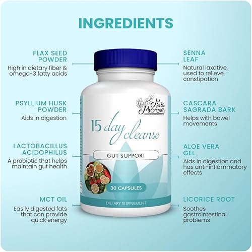 Miniatura 3 de Mila Miamor Limpieza de 15 Días - Apoyo Intestinal y Colon - Desintoxicación Avanzada de Limpieza Intestinal para Mujeres y Hombres con Senna,
