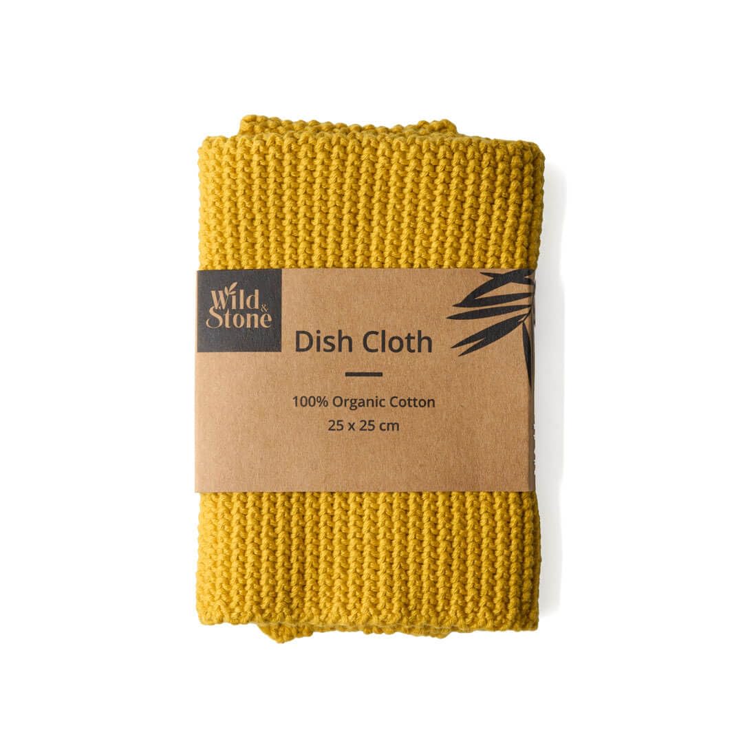 Wild & Stone Organic Cotton Dish Cloth, GOTS Certified, 25 x 25cm