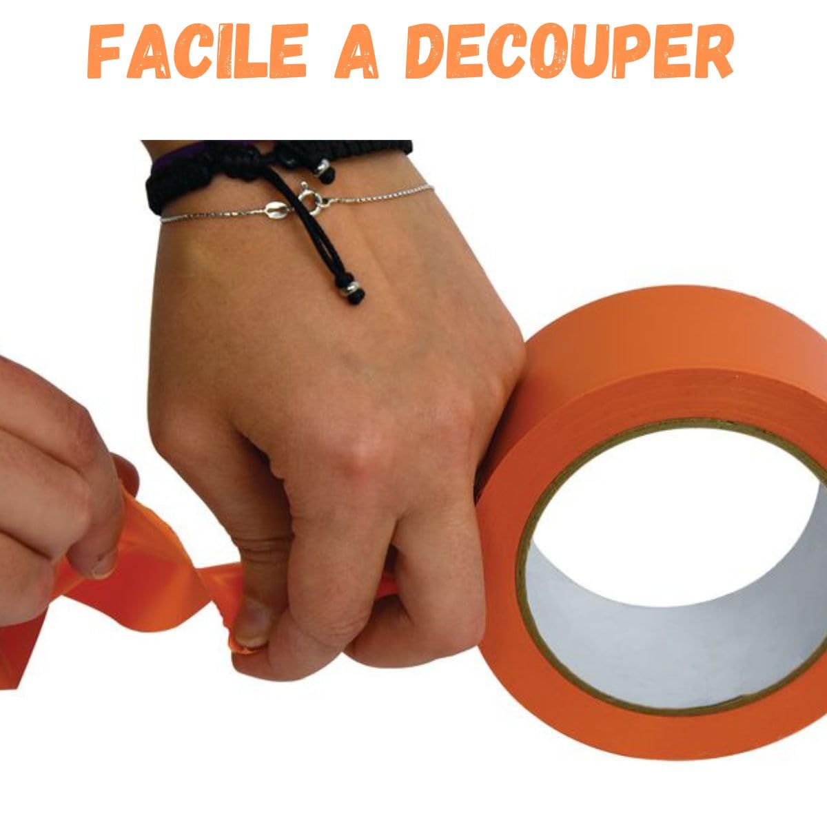 Scotchs Orange de Chantier (PVC) | 6 Rouleaux Ruban Adhésif (0,50 cm X 33 m) | Travaux et Chantiers | Toutes Surfaces | Bricolage - Etanchéité - Isolement - Protection | Ultra résistant 140 µ