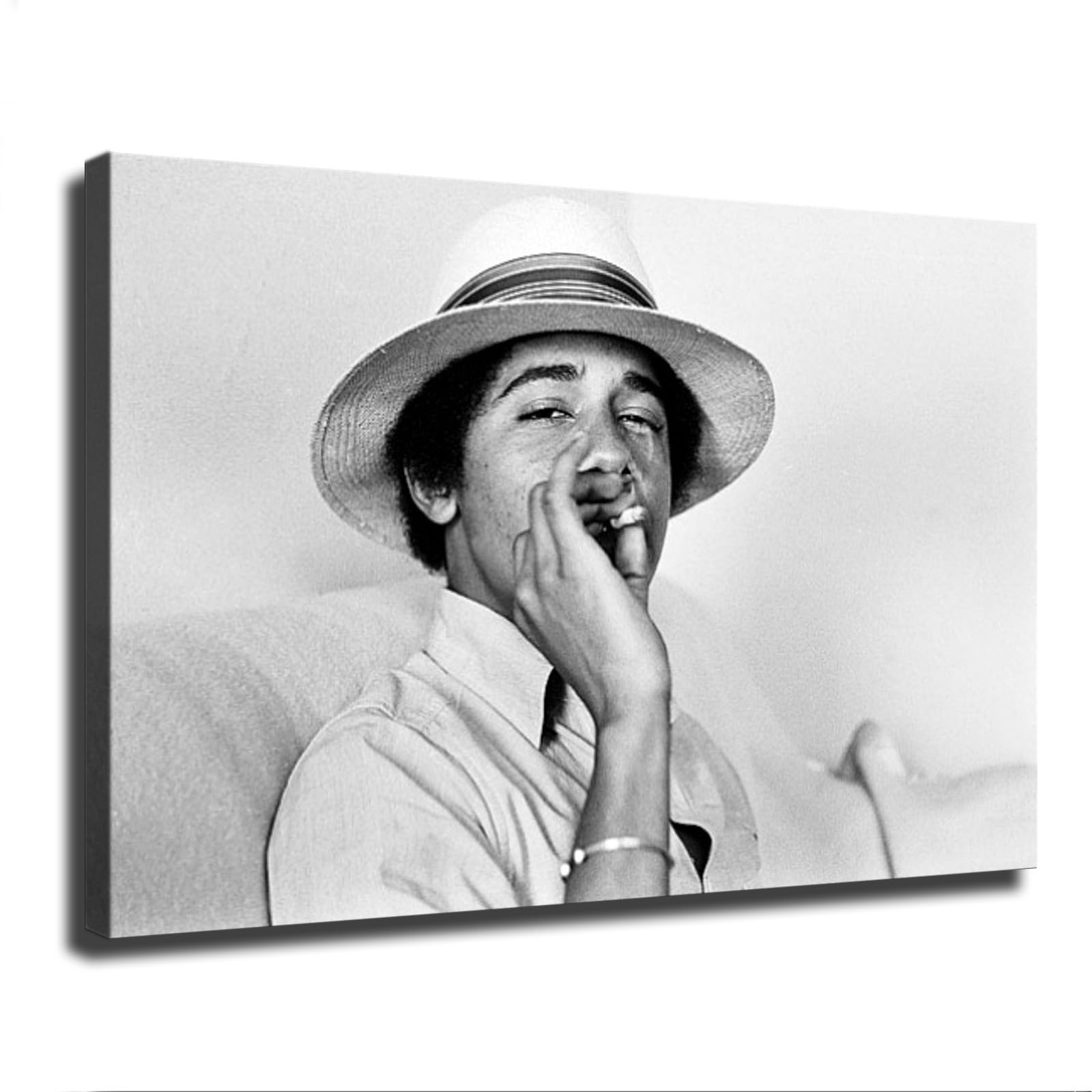 Amazon.com: Young Barack Obama Smoking A Cigarette Poster Canvas Print Wall  Art Modern Bedroom Room Aesthetics Decoration Boys Women Gift Unframed and  Framed (08x12inch-Framed): Posters & Prints