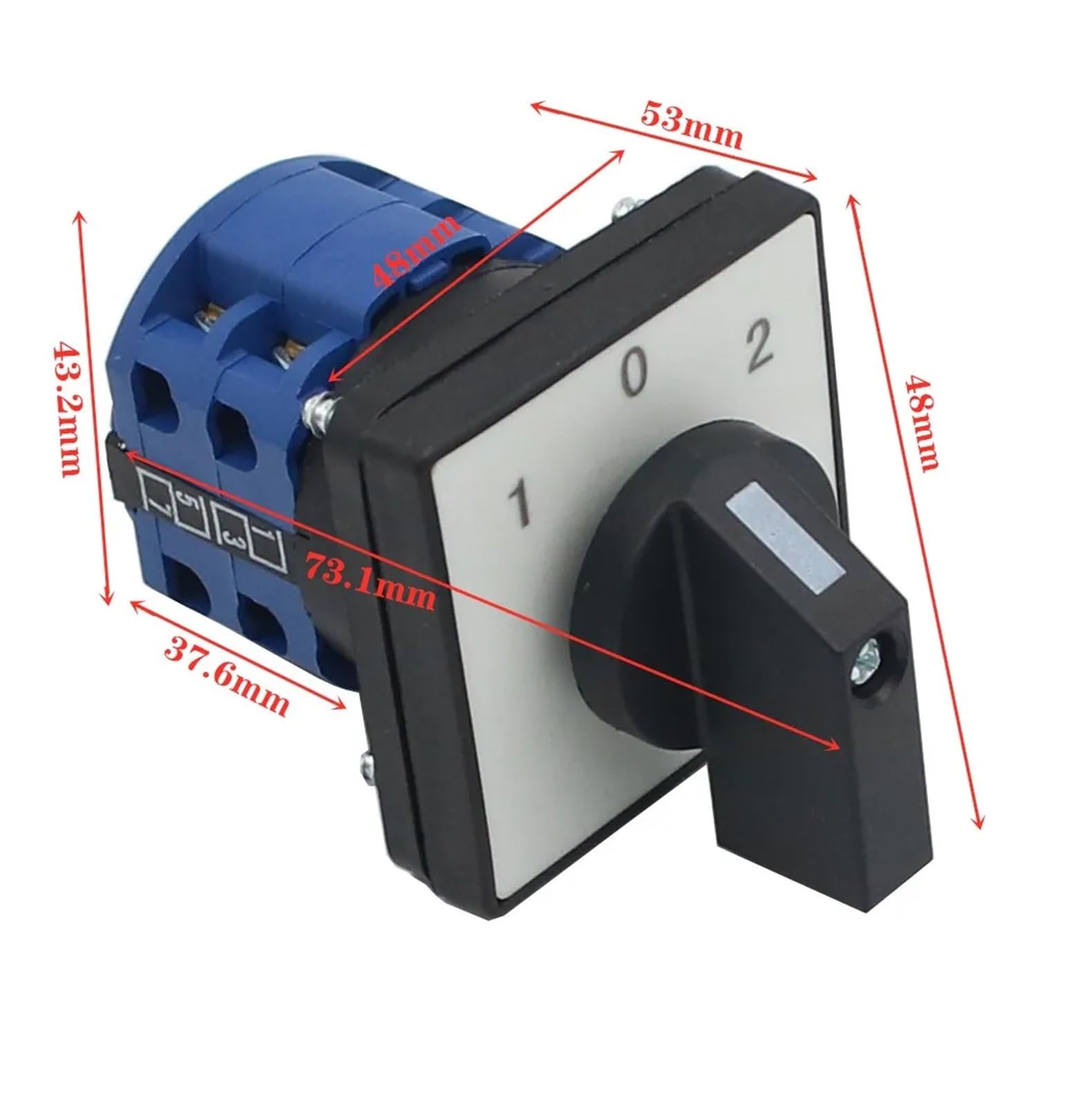 KLVN LW26-20 Series Electric 2/3/4 Position 8 Terminals Rotary Cam Changeover Switch with Screws Useful Tool 660V 20A (Color : MAN-OFF-AUTO, Size : 7P-28 Terminals)
