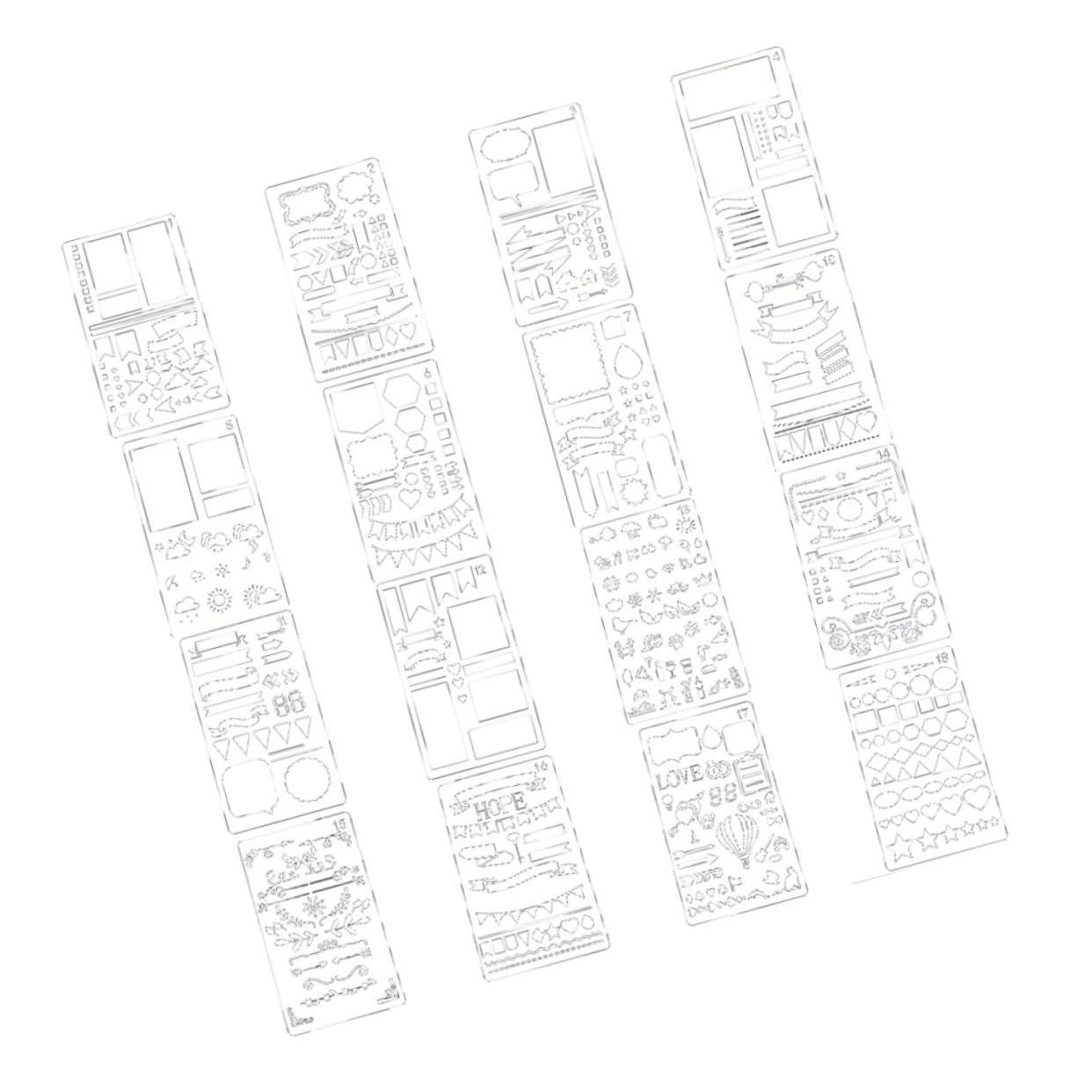 Operitacx 48pezzi Stencil Per Disegno Modelli Vuoti Per e Scrapbooking Accessori Creativi Per Diari e Album Fotografici