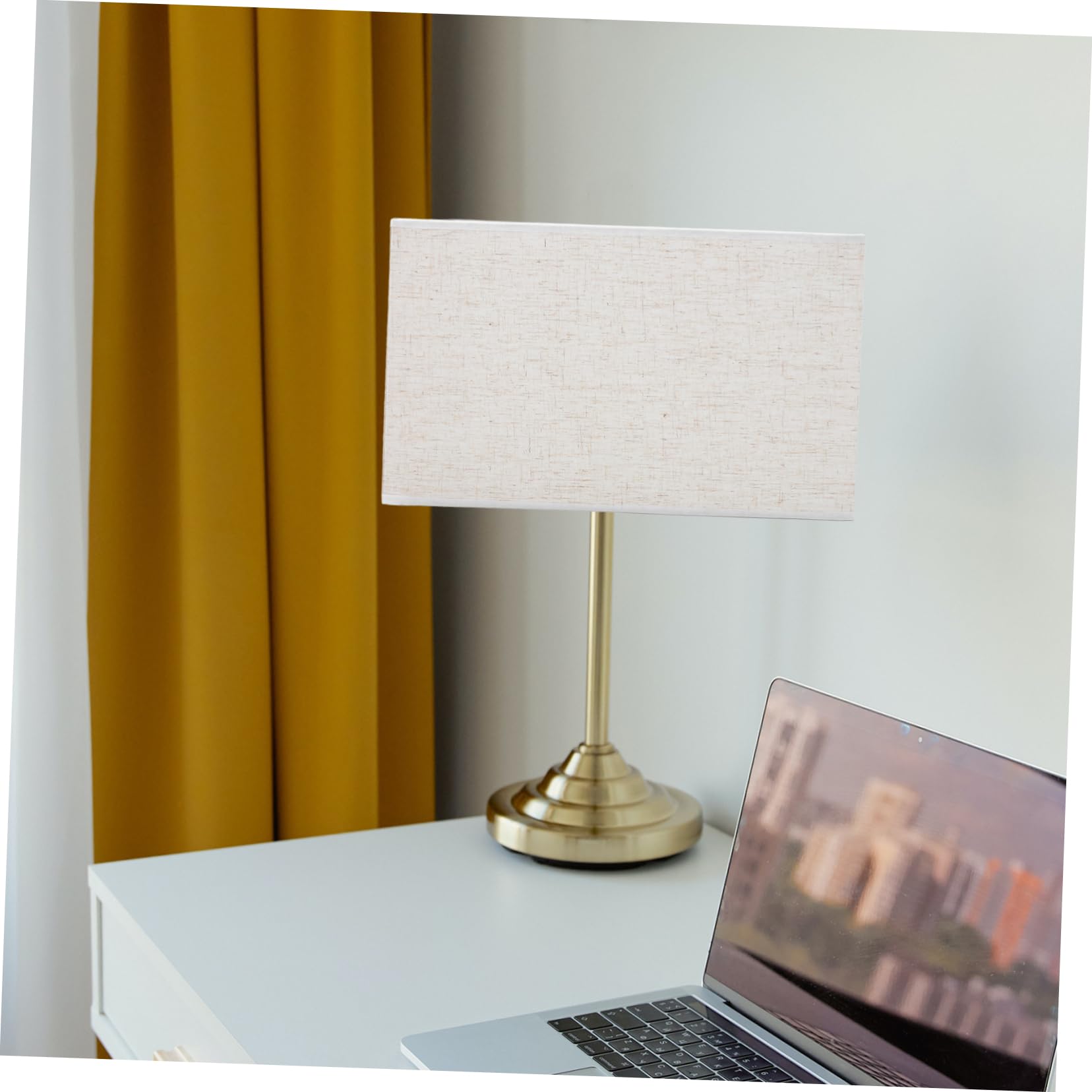 Artibetter Abat Jour Rectangulaire en Tissu Beige, Housse de Lampe Facile à Installer Effet Décoratif, Couverture Légère pour Décoration Chambre Fille Ado