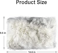 Vista 2 de Amiss Almohadilla de lana auténtica para consola central de automóvil, funda universal para caja de asiento de reposabrazos de automóvil, protector