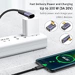 Poyiccot 5-Pack USB C Adapter 40Gbps, 90 Degree Right Angle USB C Adapter 100W, PD 3.1 Type C Male to Female Extender Adapter Support 8K Video for Thunderbolt 4/3, Laptop, Tablet, Phones
