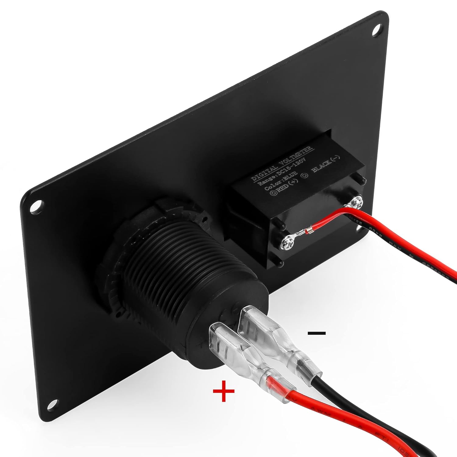 10L0L Golf Cart 2 in 1 Dash Console Panel for Club Car DS 2000 Up Models, Include Digital Battery Voltmeter and QC 3.0 Fast Charge Dual USB Outlet (12V~24V Input)