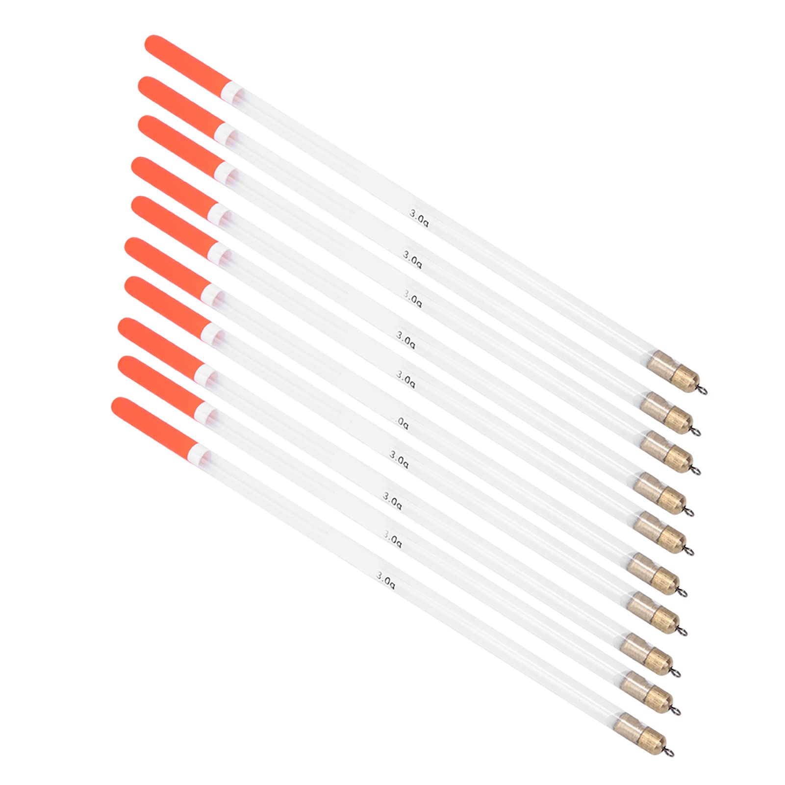 Fishing Bobber Kit, Fishing Float Bobber, 10 St Trwałe plastikowe pływaki wędkarskie Bobber Stick Tube Multi Purpose Fish Feed Baits Accessories Kit (2.0 Przezroczysty)