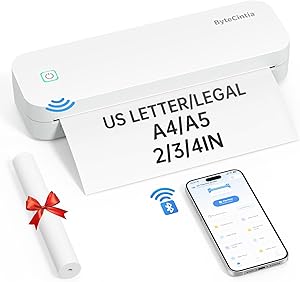 ByteCintia D80 Stampante Termica Portatile Bluetooth A4 Senza Inchiostro