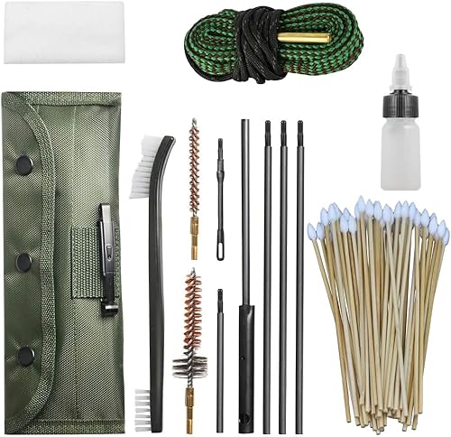Miniatura 8 de Kit de limpieza de pistola, juego de cepillos, juego de limpiadores, herramientas universales para rifle de calibre 20-25 de 0.219 in, escopeta de