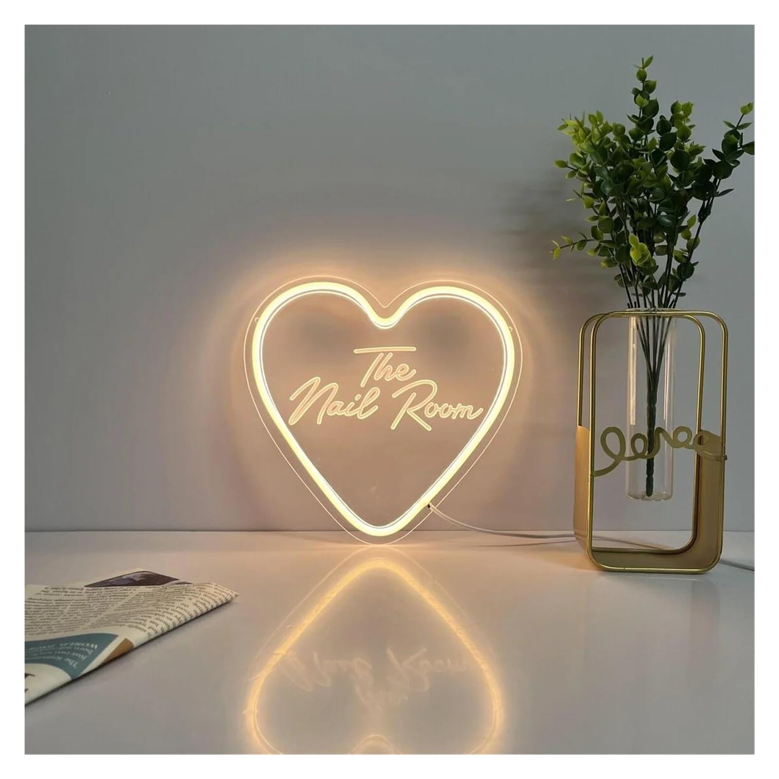 LEMST Signs Lamp Nails Neon Sign The Nails Room Neon Sign,Nails Salon Manicure Shop Signboard Beauty Salon Sign 40cm