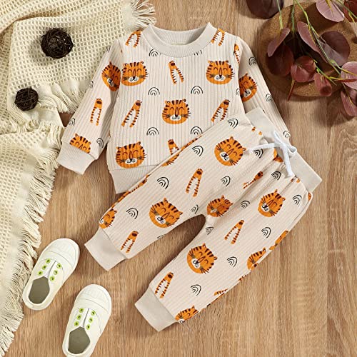 Roupas infantis para bebês meninos e meninas outono inverno roupas estampadas tops e calças crianças