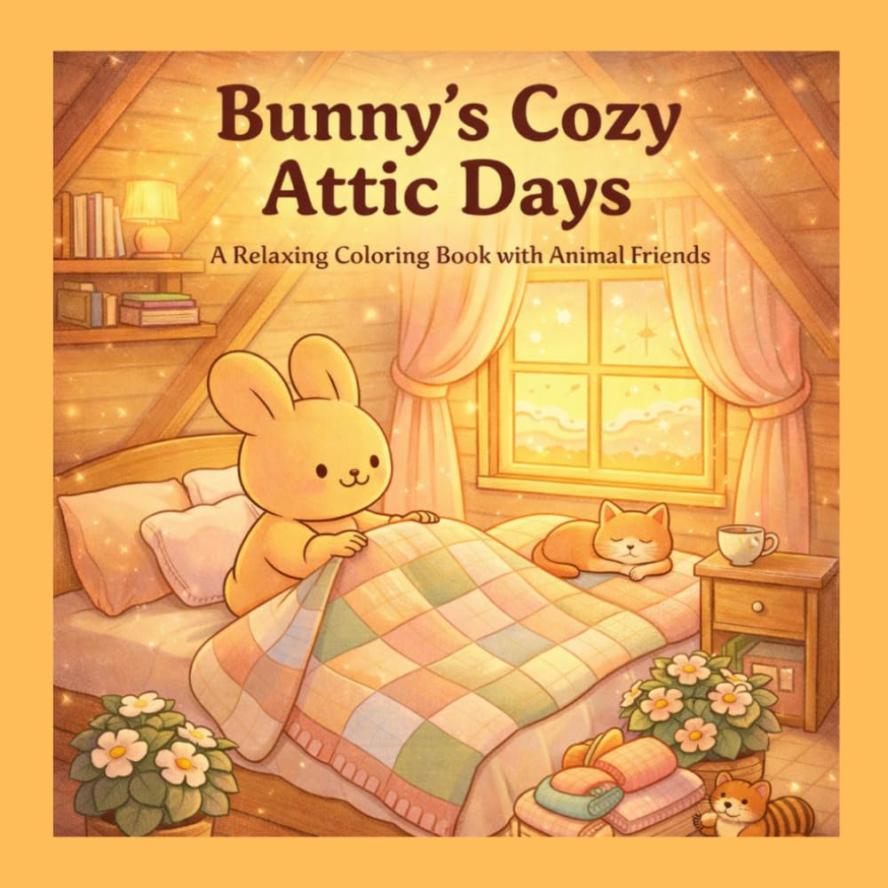 Bunny's Cozy Attic Days: A Relaxing Coloring Book with Animal Friends