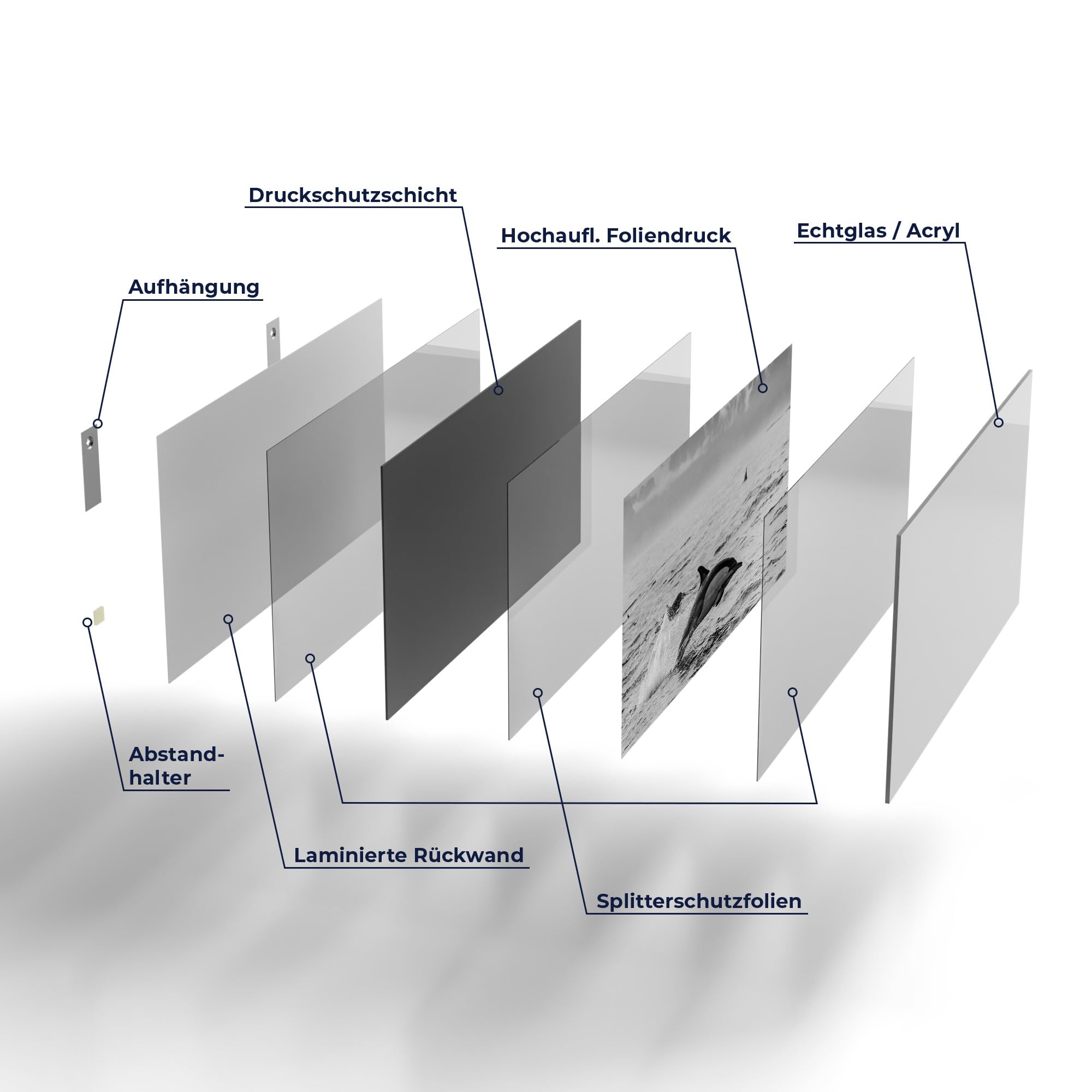 DEQORI Cuadro de cristal auténtico, diseño de saltos libres, horizontal, 100 x 50 cm, bonita decoración, mural para salón, dormitorio, pasillo y cocina