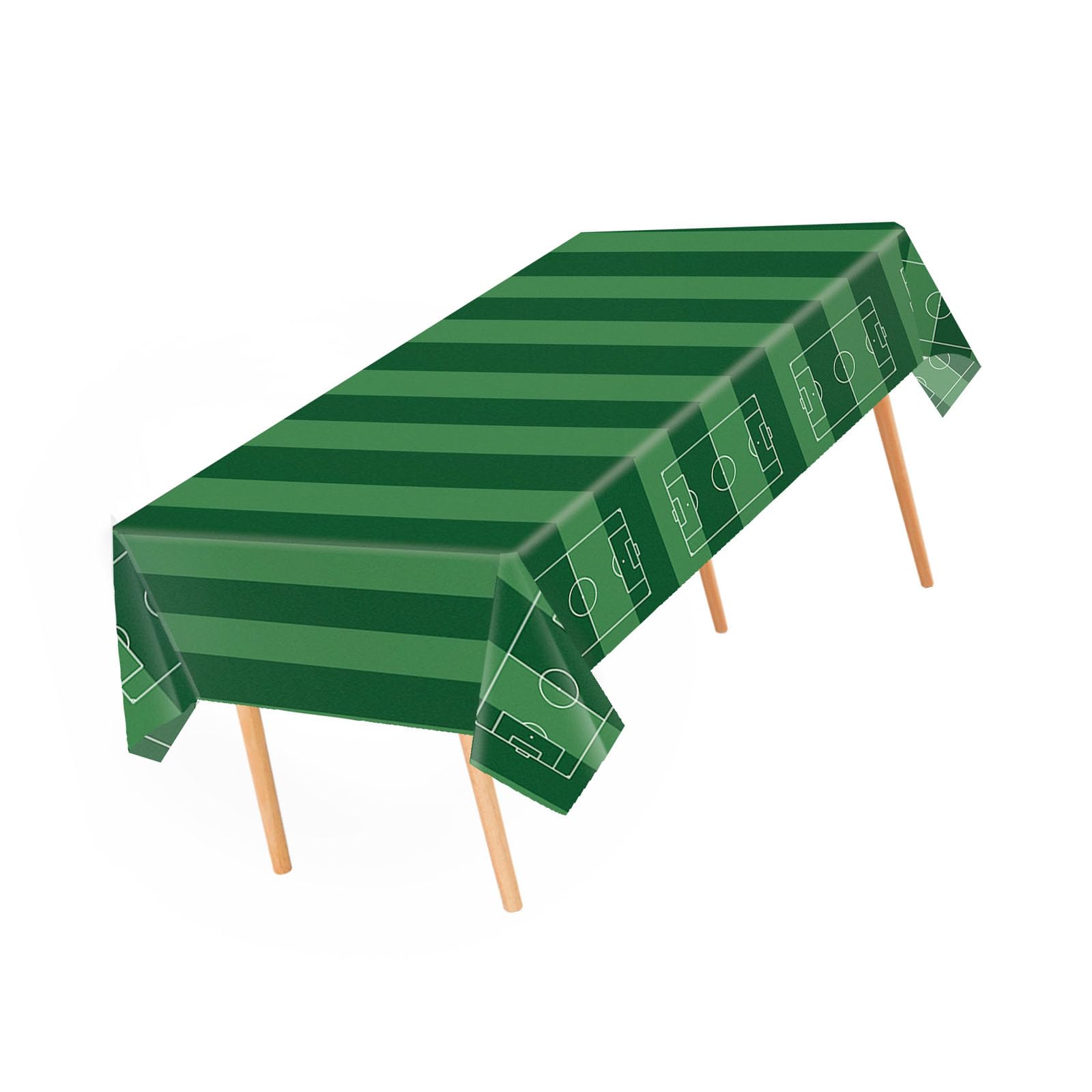 Whoasyst Celebration Tablecloth Set of 6 Thick PEVA with Field and Ball Designs Soccer Theme Expendable Table Canopies