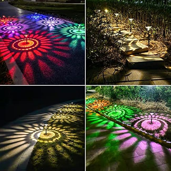 Nupostai Solar Pathway Lights Multicolor Warm White LED