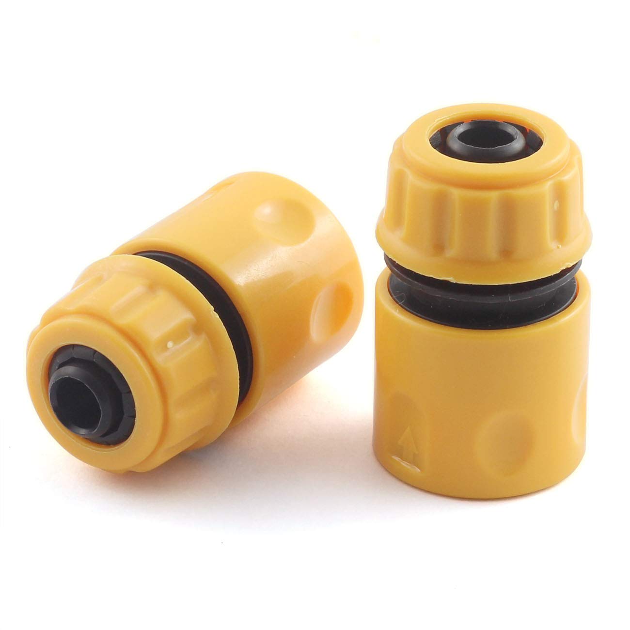 Kit de reparación de manguera de jardín de 1/2 pulgada, plástico ABS amarillo, conector de manguera sin procesar de conexión rápida