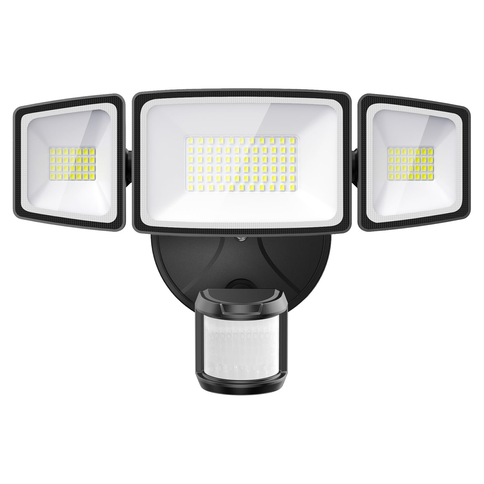 Onforu LED Strahler mit Bewegungsmelder Außen 55W, 5000 LM LED Fluter, Außenstrahler mit verstellbaren 3 Köpfe, 6500 K Kaltweiß Scheinwerfer, IP65 Wasserdicht Flutlicht für Garage, Garten, Hof