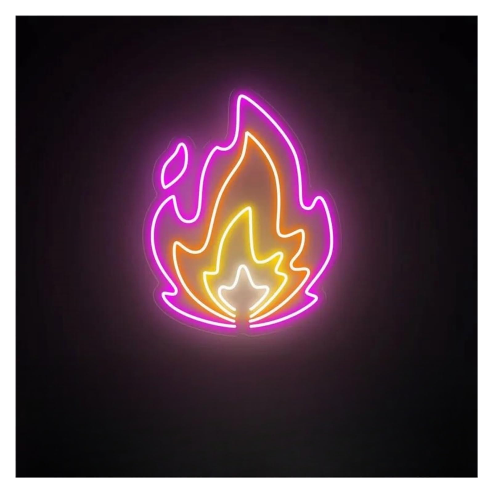 LEMST Signs Lamp Fire Neon Signs USB Powered, Adjustable Brightness Neon Lights Flame Suitable for Bistro Party Decor Flame Neon Light(A,41cmx50cm)