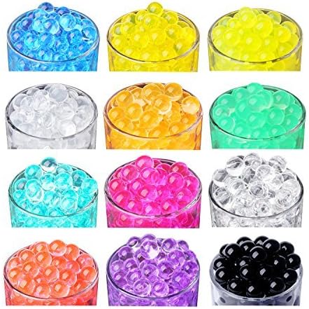 [12 Color Pack] SHEING Water Beads, Water Gel Beads Pearls for Vase Filler, Wedding Centerpiece, Home Decoration, Plants, Sensory Toy - 5 Grams per Pack