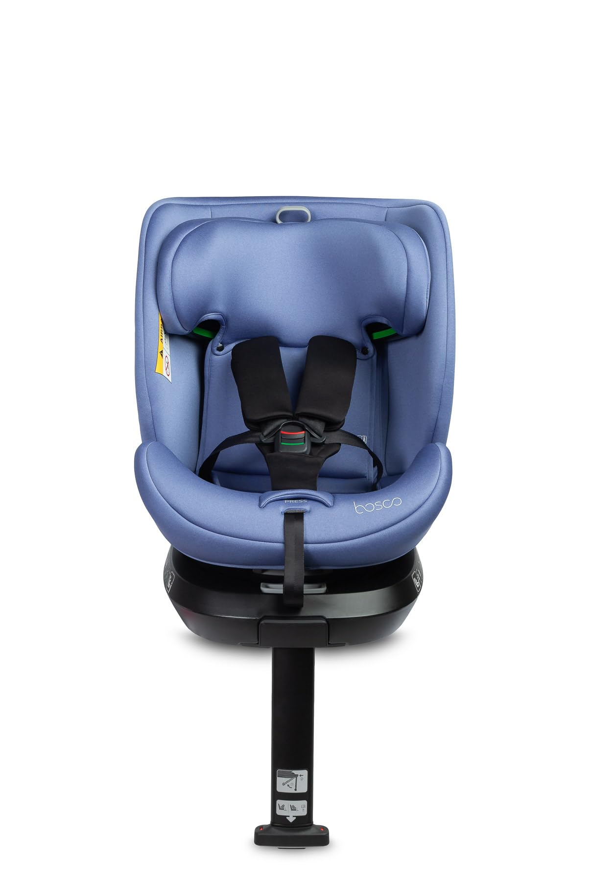 CARETERO - Reboarder 360 Drehbar mit Isofix - 4in1 Babyschale und Kindersitz Auto Gruppe 0-3, für Kinder 40-150 cm, mit Station, verstellbare Rückenlehne, Stützfuß - Bosco Blau