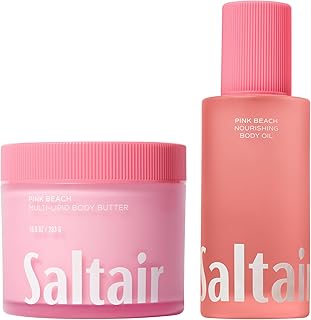 Body Oil and Multi-Lipid Body Butter Set – Deep Moisture, Hydrating After-Shower Skincare Duo – Pink Beach Scent