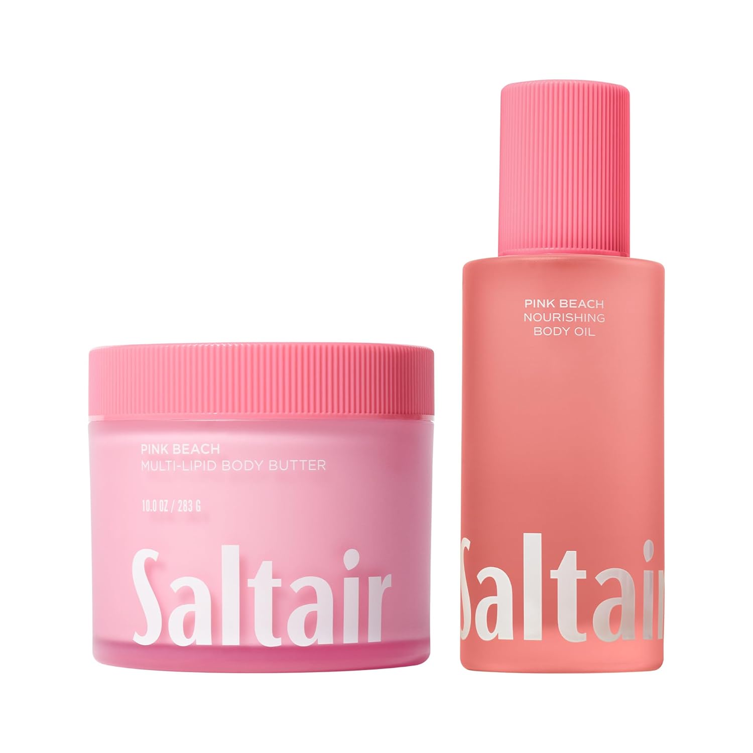 Saltair Body Oil and Multi-Lipid Body Butter Set – Deep Moisture, Hydrating After-Shower Skincare Duo – Pink Beach Scent