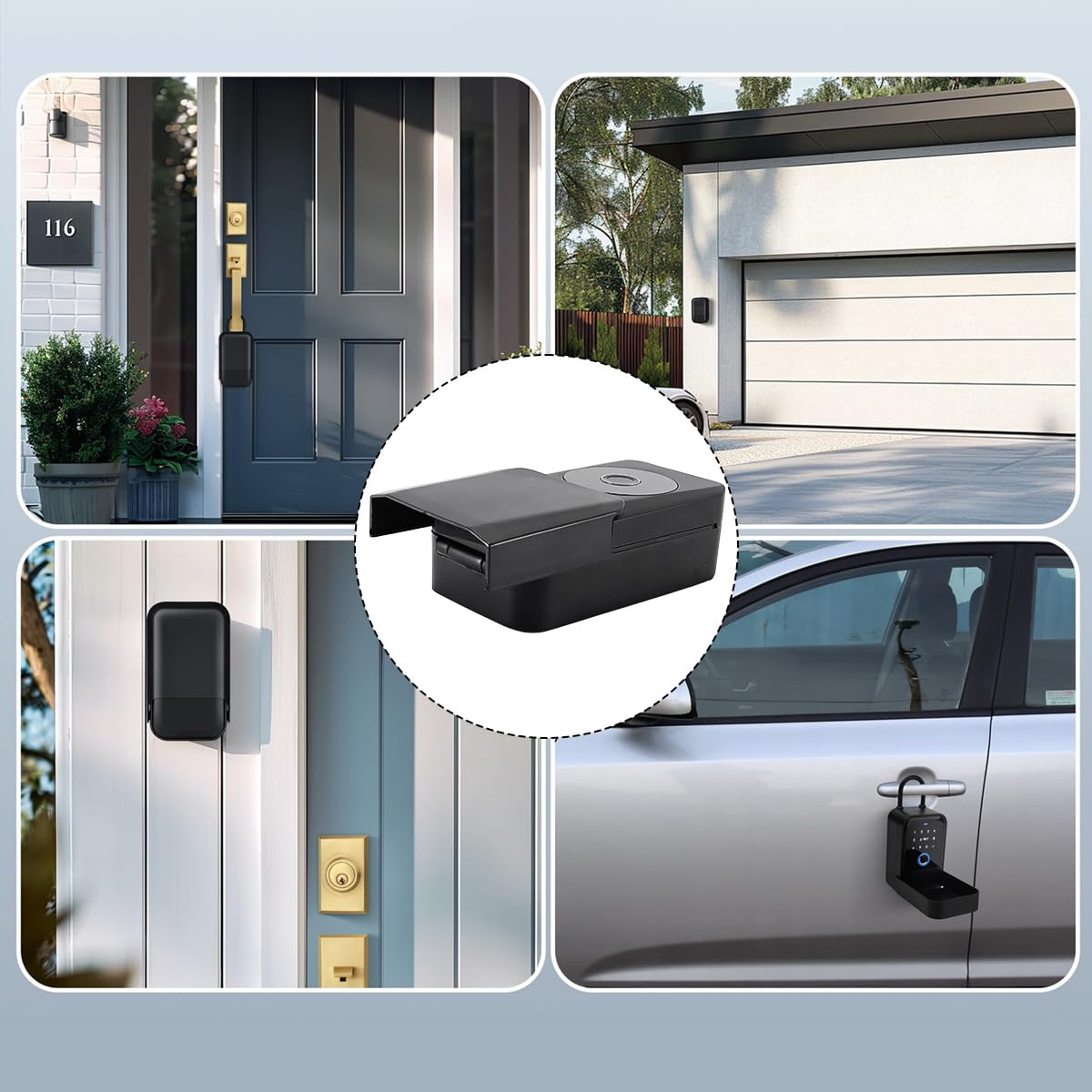 Cassetta di sicurezza intelligente con serratura, montaggio a parete, codice di accesso, tessera, app, sblocco manuale con chiave, doppia protezione di sicurezza