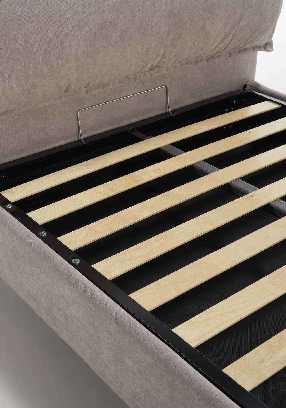 EVERGREENWEB Letto con Contenitore con Materasso 1 Piazza e Mezza e Rete Doghe in Legno + Cuscino Memory, Testiera in Tessuto Sfoderabile color Ghiaccio, Stile Moderno ideale per Camera da Letto ALEXA