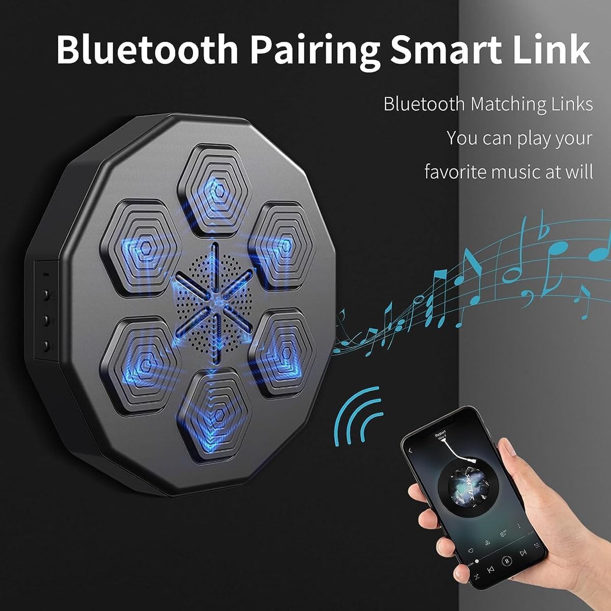 Inteligentna maszyna bokserska Bluetooth, elektroniczny sprzęt do treningu muzyki, montowany na ścianie, inteligentny cel dla dzieci i dorosłych ćwiczenia domowe