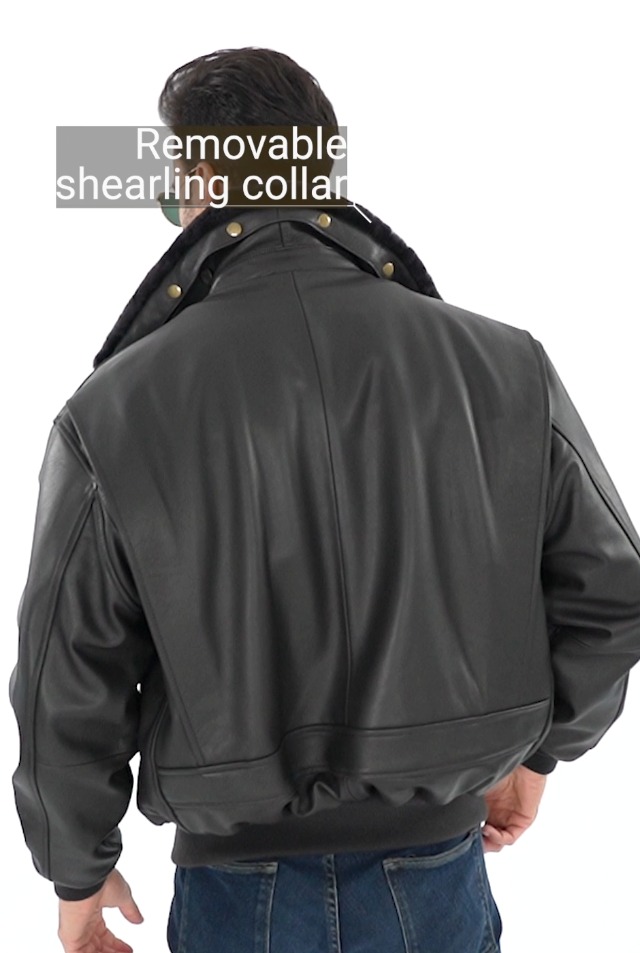 Landing Leathers Men Premium Navy G-1 Goatskin Leather Flight