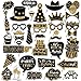 HARZHI Photo Booth Props Kit for Birthday Wedding Party Supplies Carnival Crazy Dance Decor Photobooth Funny Cute Holiday Selfie Supplies Masked Ball (36 Pcs Birthday)