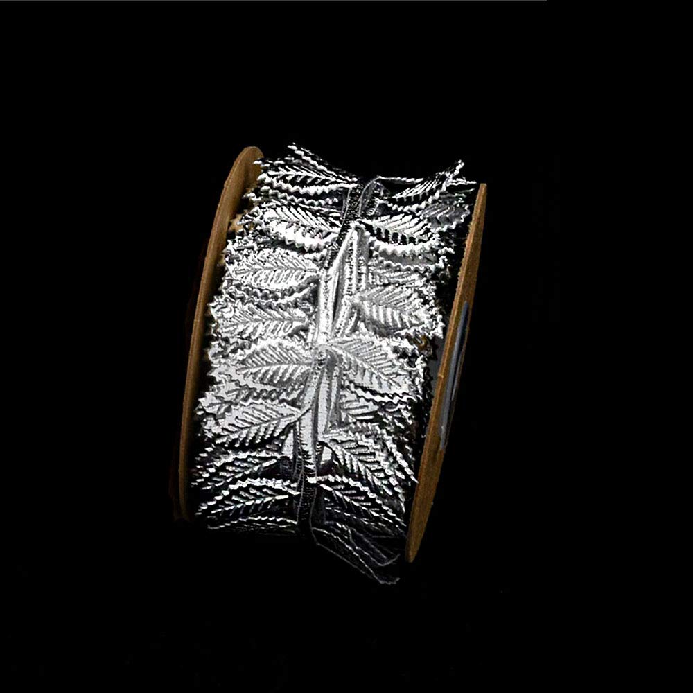 ANCLLO 10M Silver Leaves Leaf Ribbon Trim Rope for Garland DIY Crafts and Party Wedding Home Decorations - Image 3