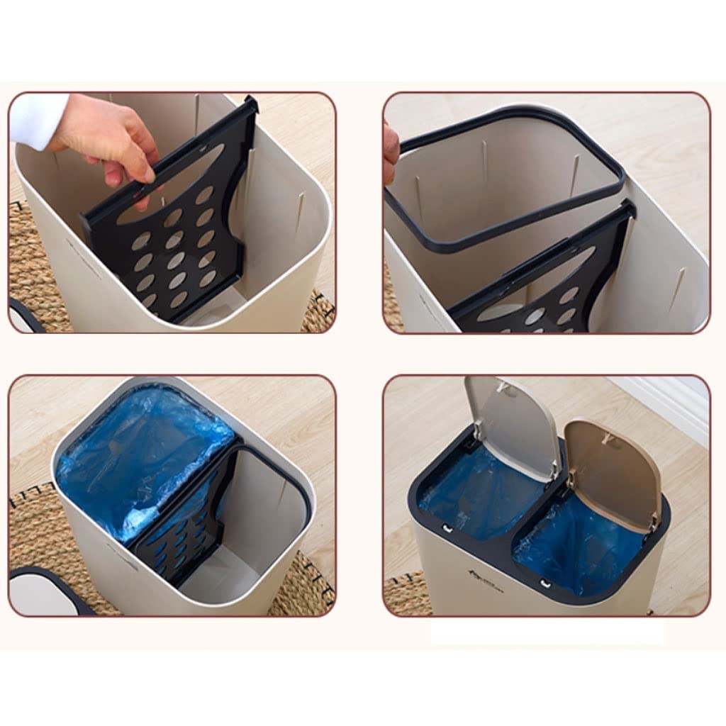 Papeleras Para Cocina(A) Papeleras Para Cocina(A) - Cesta rectangular de interior - Ideal para uso doméstico - Cubo de almacenamiento de plástico de 12 L / 3 galones - Ideal para la cocina o el baño