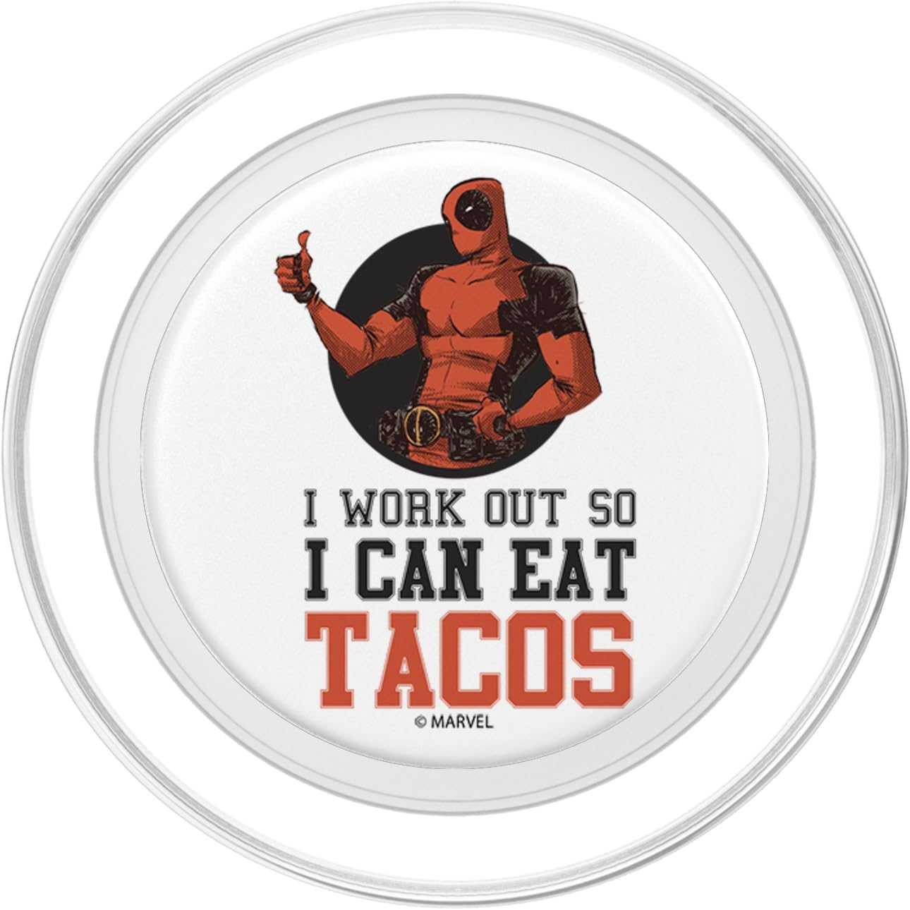 Marvel Deadpool I Workout So I Can Eat Tacos PopSockets MagSafe PopGrip for iPhone