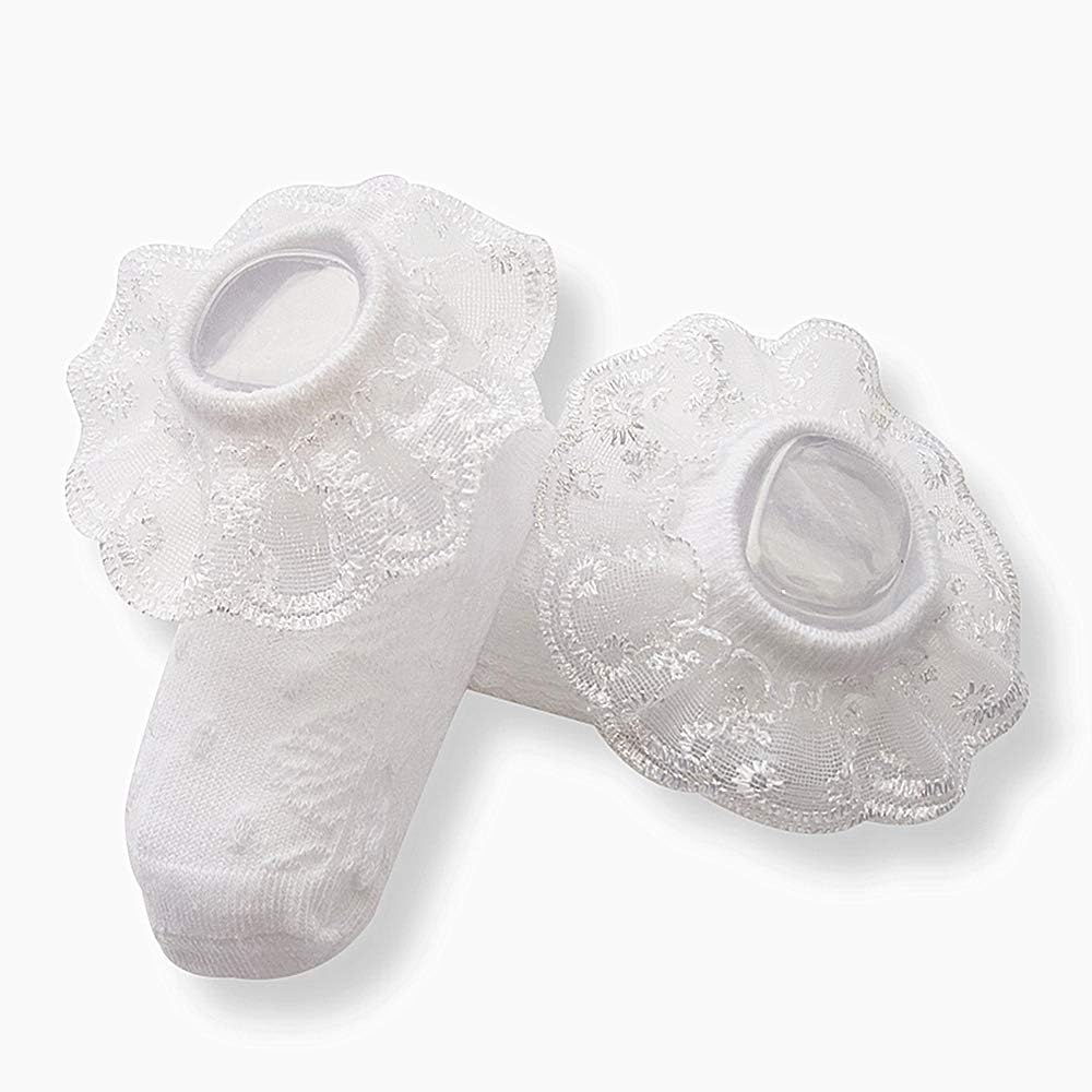 Infant Baby Girls Ruffle Socks Toddler Dress socks,Pack of 3/5/6 Baby Frilly Lace Ankle Socks - Image 6