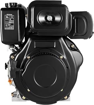 Diesel Engine, 4 Stroke Diesel Motor Engine Heavy Duty Single Cylinder Air-Cooled Recoil 3600RPM, 418CC 10HP Single Cylinder Air Cooled Machine for Irrigation, Micro Cultivators, Water Pumps