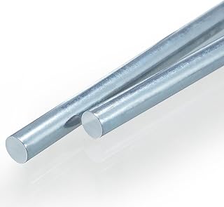 Hicarer 2 Pcs 5/8" x 36" Zinc Plated Steel Rods, Smooth Rod in Zinc Plated, Zinc Bar Metal Axle Shaft for Hand Trucks Dollies Wagons Carts