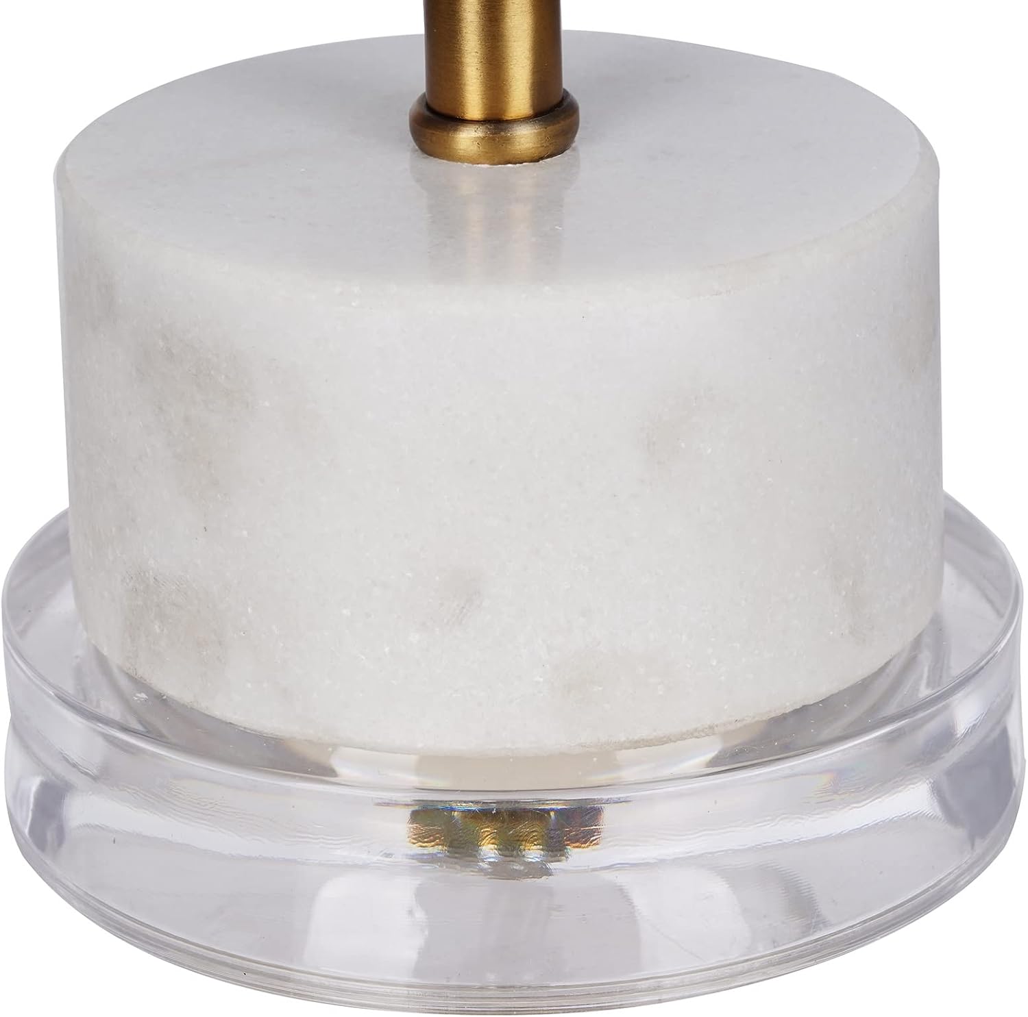 New Arrivals Catalina 23106-000 Modern Marble-Finish Ceramic Table Lamp with White Linen Shade, 19, Antique Brass