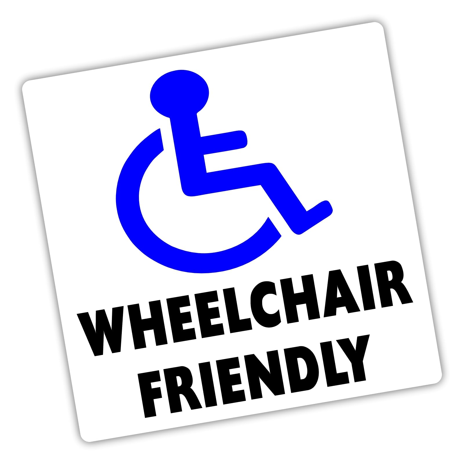 Platinum Place White 1 X D96e Wheelchair Friendly Sticker Disability Disabled Mobility Car Van Taxi Mini Cab Coach Self Adhesive Sign Blue On 100Mm