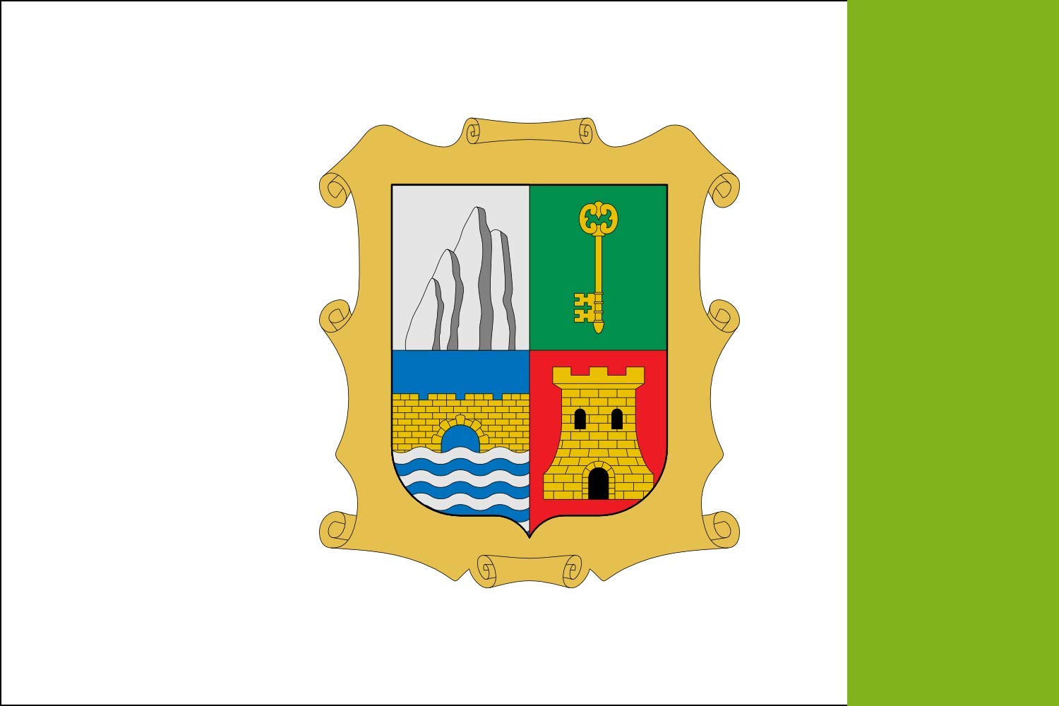 Drapeau Marmolejo Jaén pour honorer vos racines andalouses chez vous