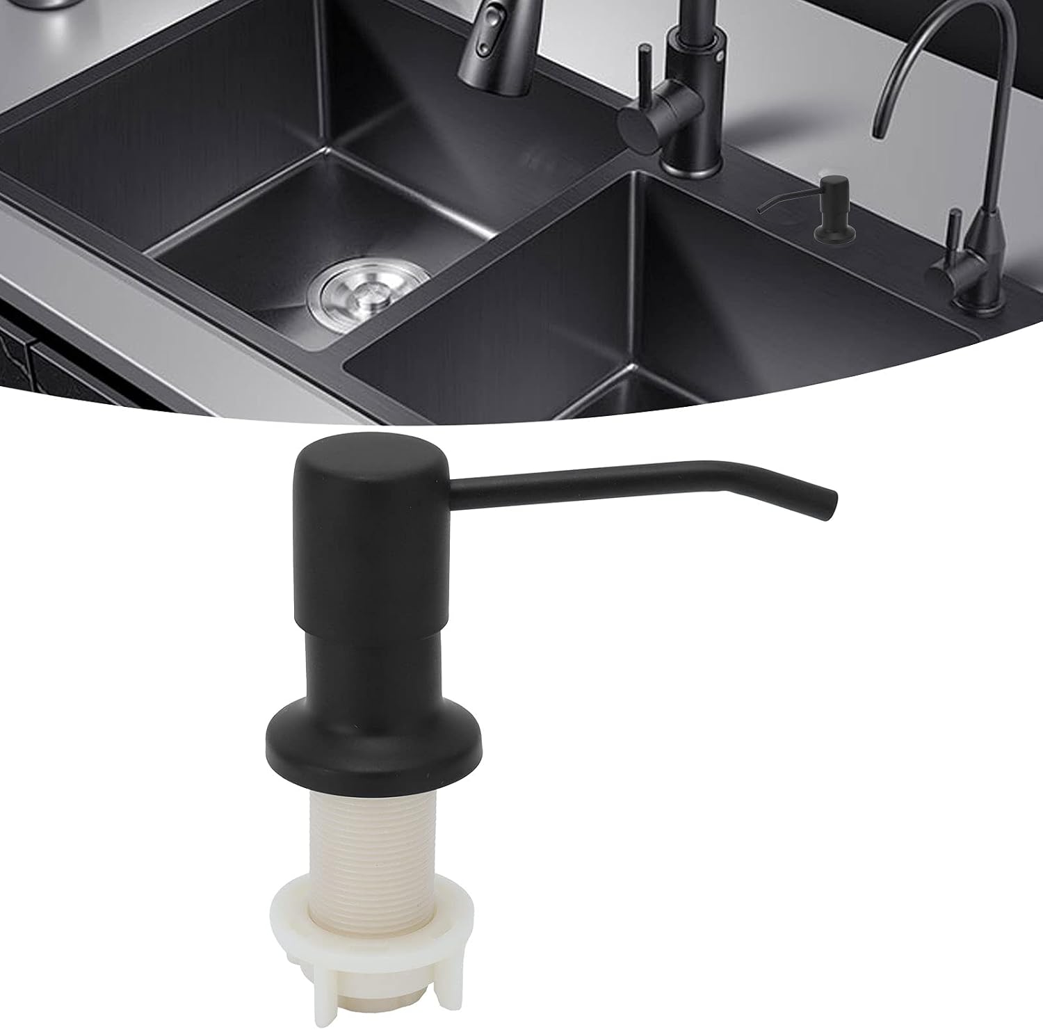 Soap Dispenser Pump Kitchen Sink Soap Dispenser Kit Stainless Steel Sink Pump Head Built Soap Pump Head Replacement with Extension Tube