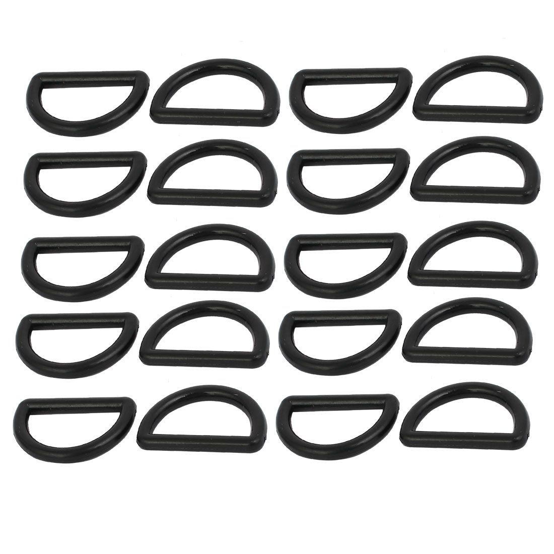 Uxcell Black Sourcingmap 15Mm Inner Width Plastic D Ring Belt Buckle Accessories 20Pcs