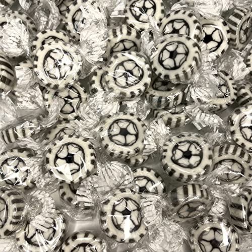 Fußball-Bonbons zum Kindergeburtstag, Fußball-Party 500g - handgewickelte Rocks-Bonbons mit Fußball - Tischdeko Nascherei Gastgeschenk (schwarz, weiß) - Fußballweltmeisterschaft Cover