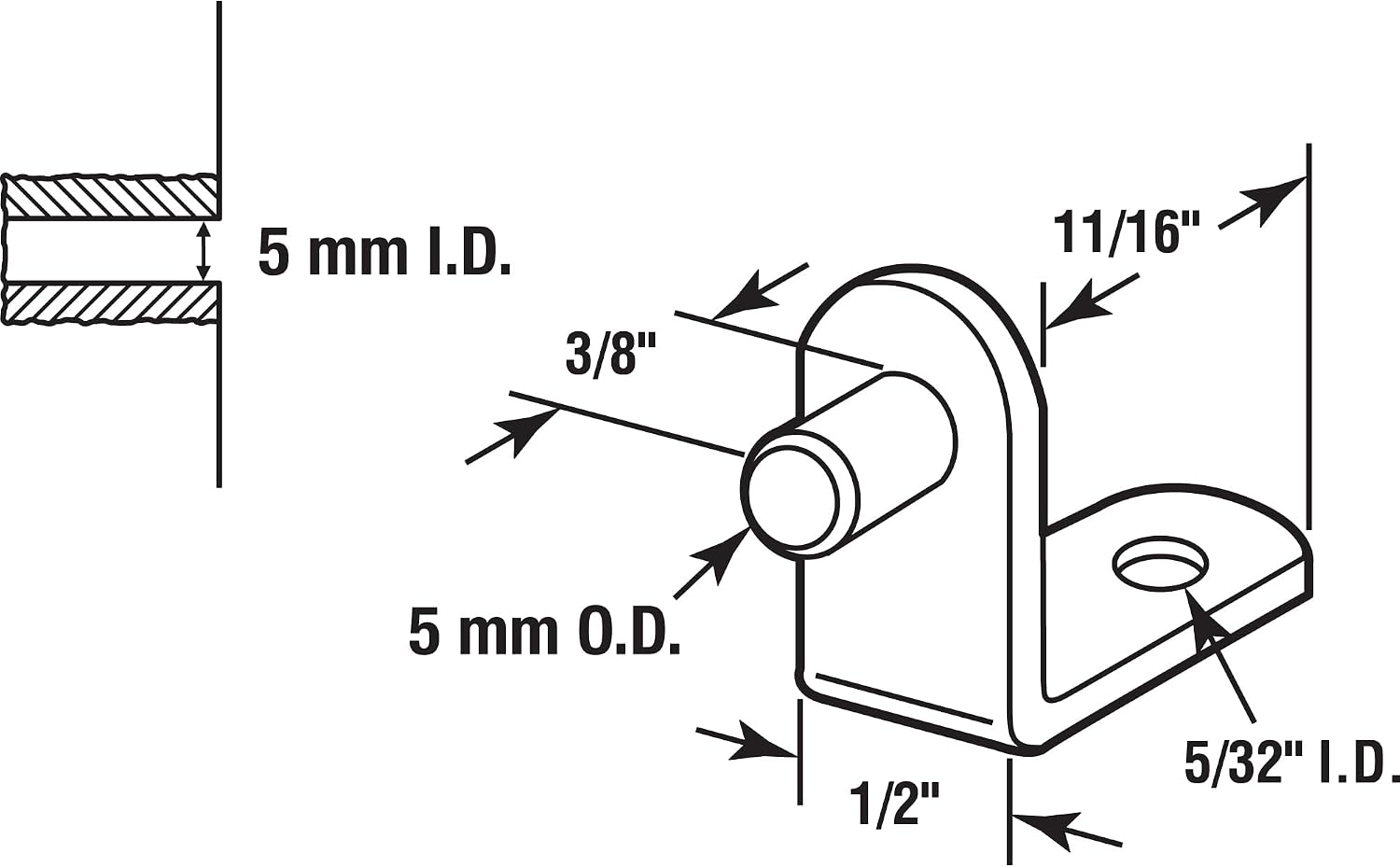 Prime-Line U 10171 Shelf Support Peg, 5mm, Steel, Nickel Plated (8 Pack)